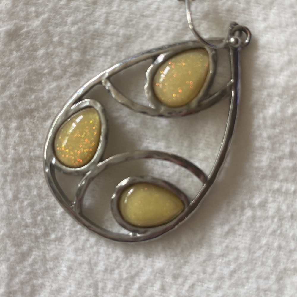 Earrings silver yellow  not sure of the brand
